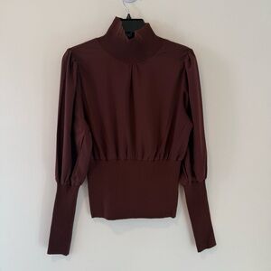 French Connection Bitter Chocolate Knit Top Size X-Small NWT #Lux-Q